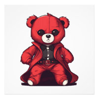 Mignon ours en peluche rouge garçon