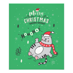Impression Photo Mignonne et drôle Chat Noël joyeuses Salutations