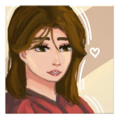 Impression Photo Mignonne fille Arrière - plan simple Art numérique (Devant)