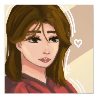 Impression Photo Mignonne fille Arrière - plan simple Art numérique