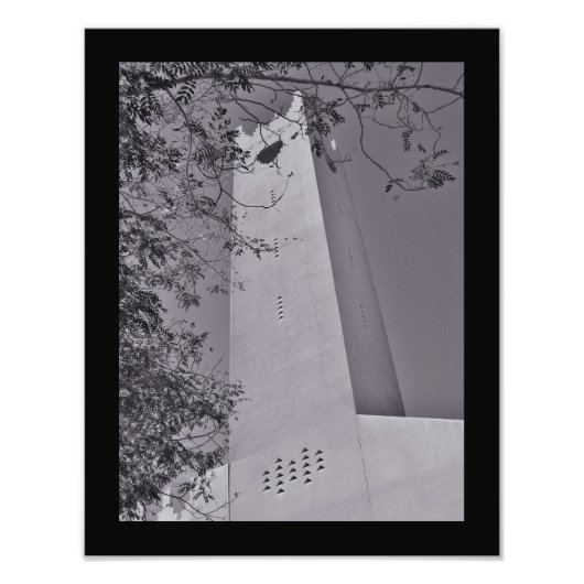 Impression Photo Minaret de Sahat al Kindi avec des feuilles (Devant)
