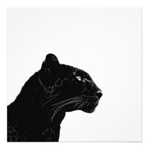 Impression Photo Minimalisme de tête de panthère noire