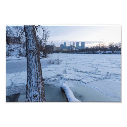 Impression Photo minneapolis skyline et glace mississippi (Devant)