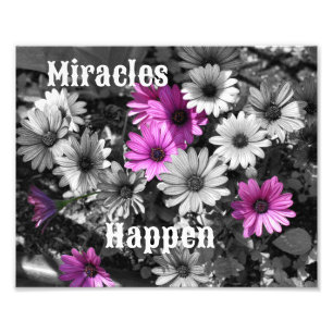 Impression Photo Miracles Happen Fleurs de marguerite Inspirationne