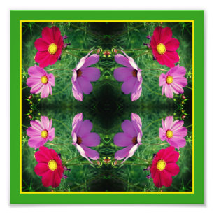 Impression Photo Miroir Cosmos Flower Trio Abstrait 8x8