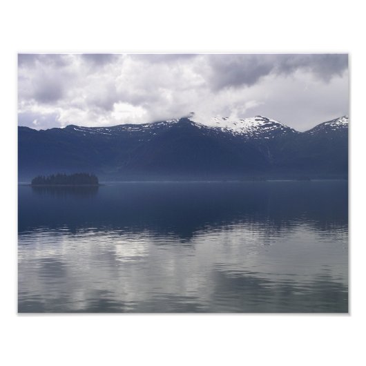 Impression Photo Misty Alaskan Sea dans les tons bleu (Devant)