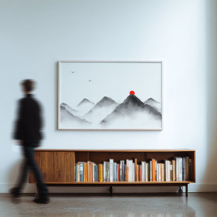 Impression Photo Misty Mountain Sunrise Art - Zen Landcape Print