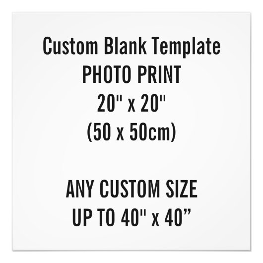 Impression Photo Modèle blanc d'impression personnalisée de 20 po x (Devant)