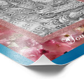 Impression Photo Modèle de cadre à fleurs rose (Coin)