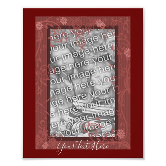 Impression Photo Modèle de cadre de conception florale (Devant)