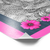 Impression Photo Modèle de cadre de  de marguerites roses (Coin)