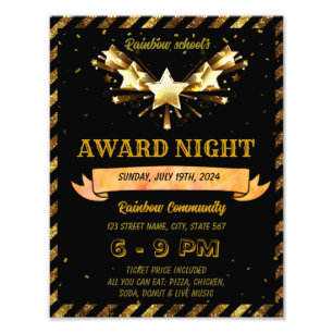 Impression Photo Modèle de l'événement scolaire de la nuit