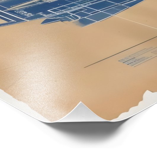 Impression Photo Modèle vintage de fusée (Coin)