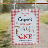 Impression Photo Modern Red Ofishally One 1st Birthday Welcome Sign
