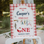 Impression Photo Modern Red Ofishally One 1st Birthday Welcome Sign