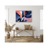 Impression Photo Moderne Abstrait 3D Metallic Blue, Peach et Pink