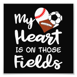 Impression Photo Mon Coeur Est Sur Les Champs De Baseball Football