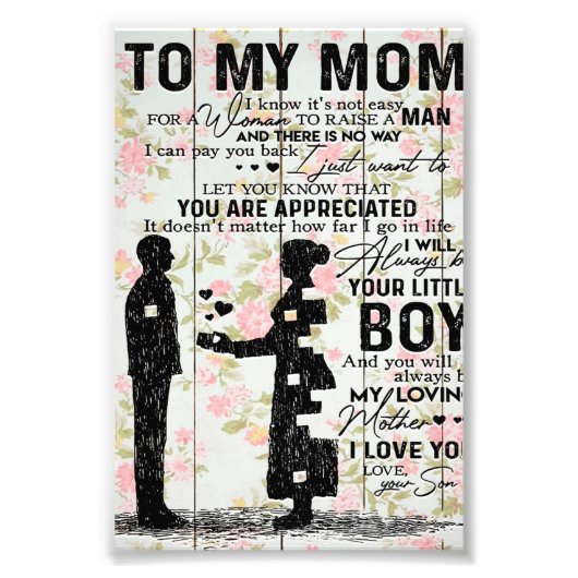 Impression Photo Mon Fils À Maman Cadeau Pour Maman, Maman Idée Cad (Devant)