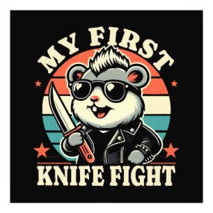 Impression Photo Mon premier combat au couteau - Hamster cool