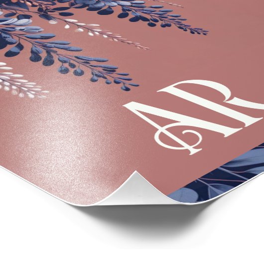 Impression Photo Monogram Marine Rose Wisteria Élégance (Coin)