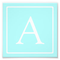 Monogramme bleu ciel simple