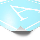 Impression Photo Monogramme bleu ciel simple (Coin)