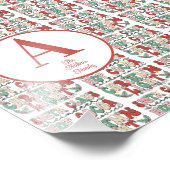 Impression Photo Monogramme de Noël Retro Vintage (Coin)