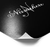 Impression Photo Monogramme de nom noir et blanc personnalisé uniqu (Coin)