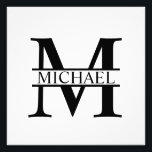 Impression Photo Monogramme et nom personnalisés<br><div class="desc">Monogramme personnalisé et cadeaux de nom avec monogramme personnalisé et nom dans le style de police serif classique. Parfait comme décors de maison, cadeaux de ménage, cadeaux de vacances pour la famille, les jeunes mariés et plus.</div>