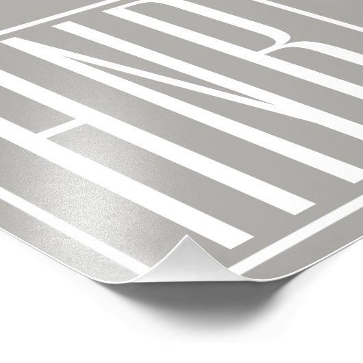 Impression Photo Monogramme initial | Blanc sur gris clair (Coin)