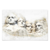 Impression Photo Mont Rushmore, œuvre d'art aquarelle présidentiell (Devant)
