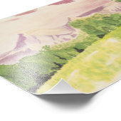 Impression Photo Montagnes et arbres (Coin)