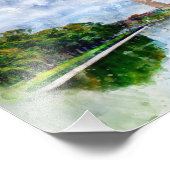Impression Photo Monument de Washington Aquarelle avec Reflet (Coin)