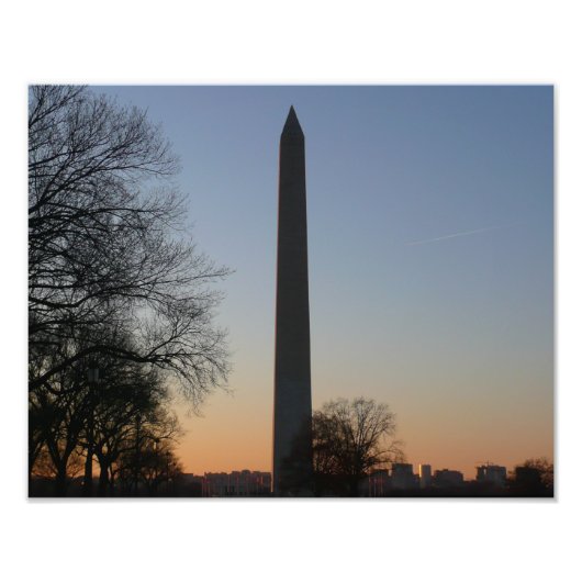 Impression Photo Monument Washington au coucher du soleil à DC (Devant)