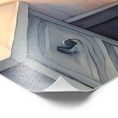 Impression Photo Moonlit Coastal Bedroom with Sleeping Cat (Coin)