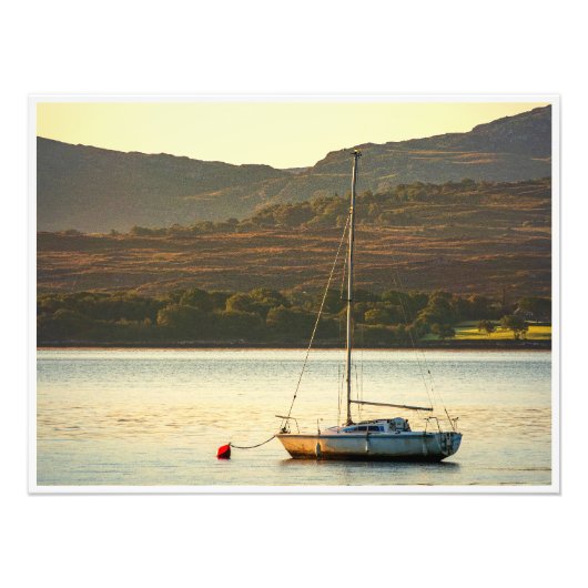 Impression Photo Moored Sailboat at Sunset (Kenmare Bay) (Devant)