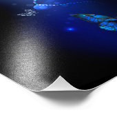 Impression Photo Morpho Butterfly in the Dark Background (Coin)