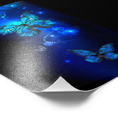 Impression Photo Morpho Butterfly in the Dark Background (Coin)