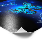 Impression Photo Morpho Butterfly in the Dark Background (Coin)