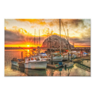 Impression Photo Morro Rock au coucher du soleil