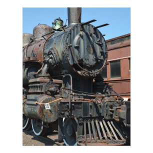 Impression Photo Moteur de train de locomotive à vapeur Vintage noi