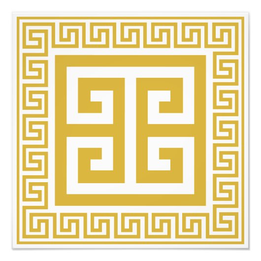 Impression Photo Motif à clé grecque en or (Devant)