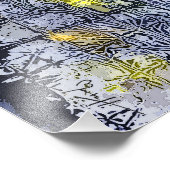 Impression Photo Motif Abstrait avec cire et encre - bleu jaune (Coin)