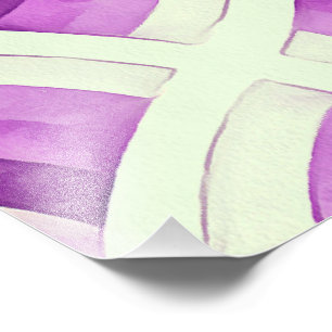 Impression Photo Motif Arc-en-Ciel Groovy Vintage en Lilas Violet
