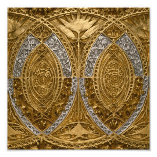Impression Photo Motif Art Déco Argent Et Or