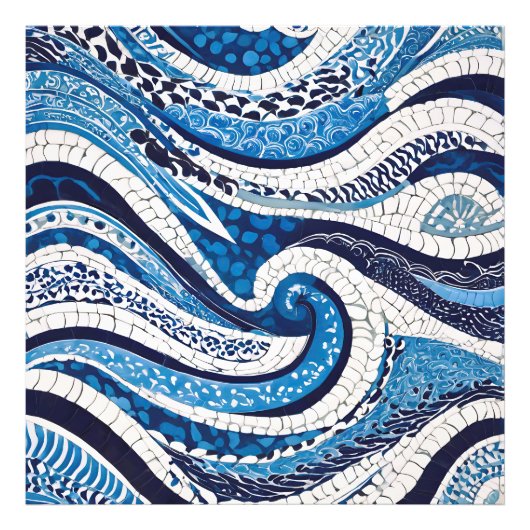 Impression Photo Motif blanc bleu 05 (Devant)