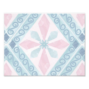 Impression Photo motif bleu en forme de diamant