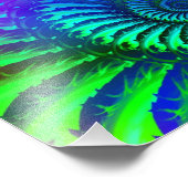 Impression Photo Motif bleu fractal psychédélique (Coin)