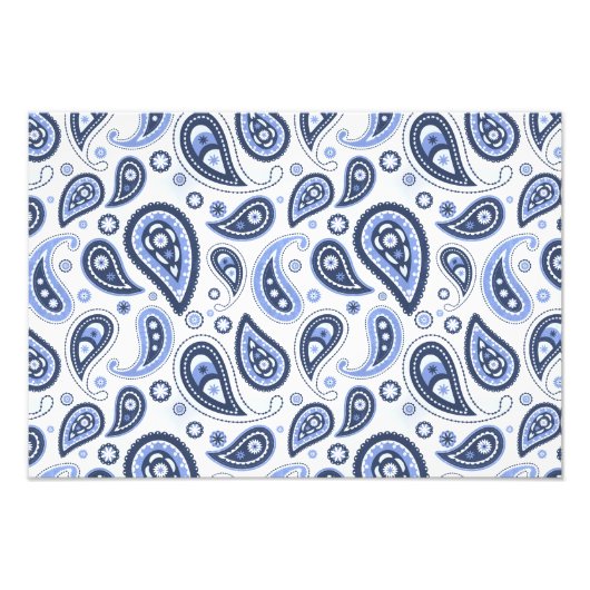 Impression Photo Motif Blue Paisley (Devant)