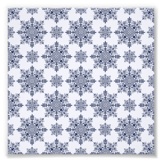 Impression Photo Motif Damas de flocon bleu (Devant)